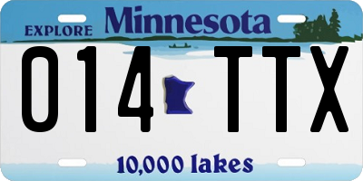 MN license plate 014TTX