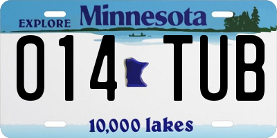 MN license plate 014TUB