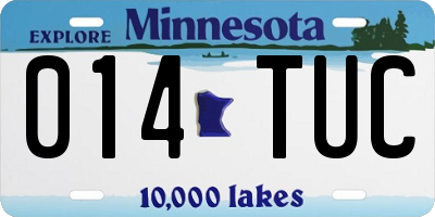 MN license plate 014TUC