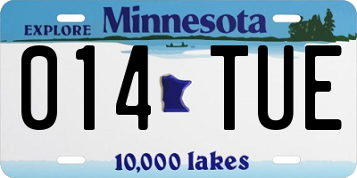 MN license plate 014TUE