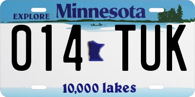 MN license plate 014TUK