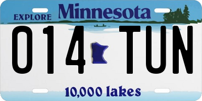 MN license plate 014TUN