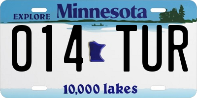 MN license plate 014TUR