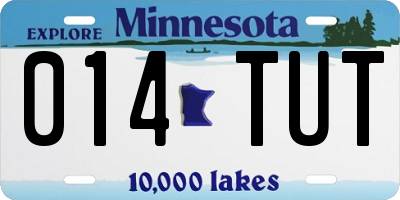 MN license plate 014TUT