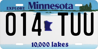 MN license plate 014TUU