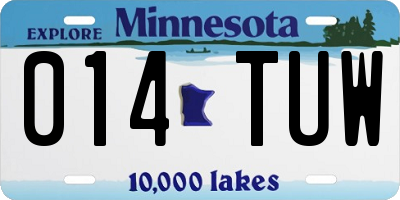 MN license plate 014TUW