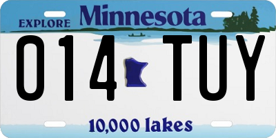 MN license plate 014TUY