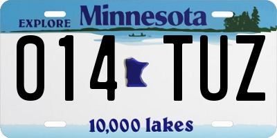 MN license plate 014TUZ