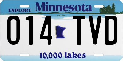 MN license plate 014TVD