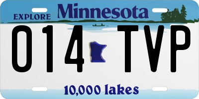MN license plate 014TVP