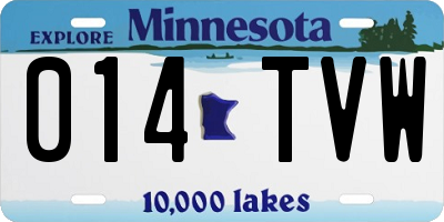 MN license plate 014TVW