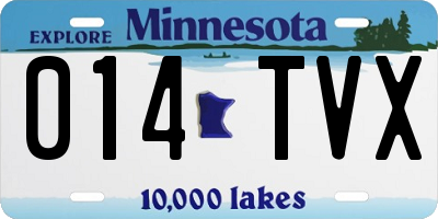 MN license plate 014TVX