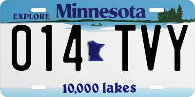 MN license plate 014TVY