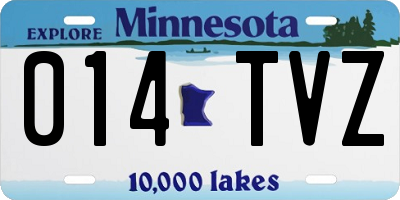 MN license plate 014TVZ