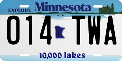 MN license plate 014TWA