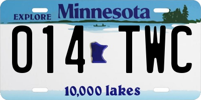 MN license plate 014TWC