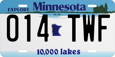 MN license plate 014TWF