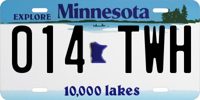 MN license plate 014TWH