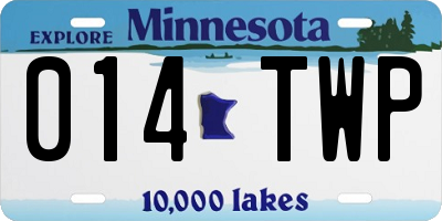 MN license plate 014TWP