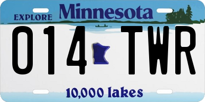 MN license plate 014TWR
