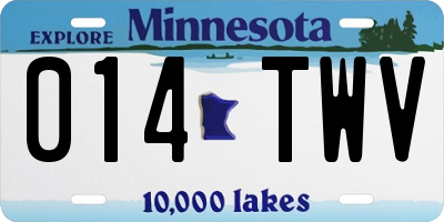 MN license plate 014TWV