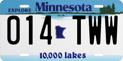 MN license plate 014TWW
