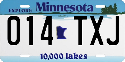 MN license plate 014TXJ