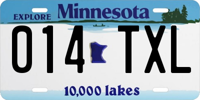 MN license plate 014TXL