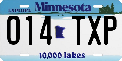 MN license plate 014TXP