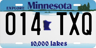 MN license plate 014TXQ