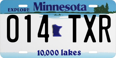 MN license plate 014TXR