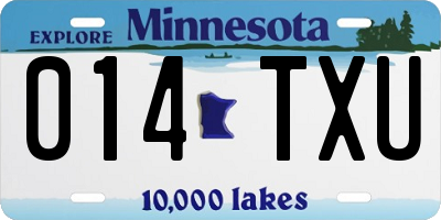 MN license plate 014TXU