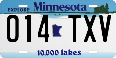 MN license plate 014TXV