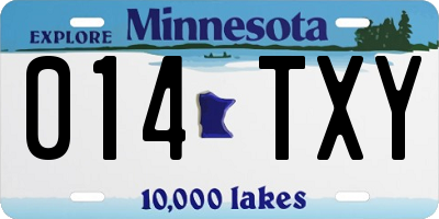 MN license plate 014TXY