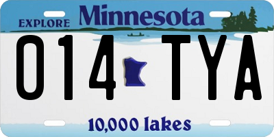 MN license plate 014TYA
