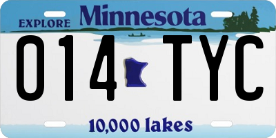 MN license plate 014TYC