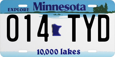 MN license plate 014TYD
