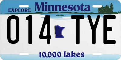 MN license plate 014TYE