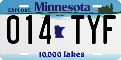 MN license plate 014TYF