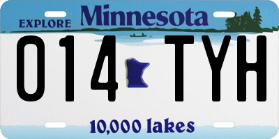 MN license plate 014TYH