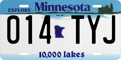 MN license plate 014TYJ