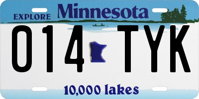 MN license plate 014TYK