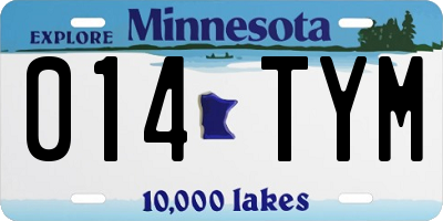 MN license plate 014TYM