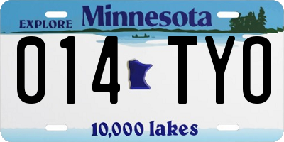 MN license plate 014TYO