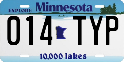 MN license plate 014TYP