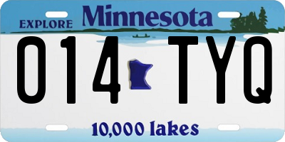 MN license plate 014TYQ