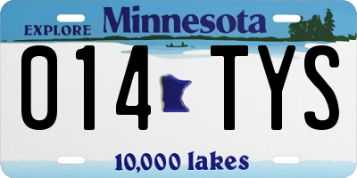 MN license plate 014TYS