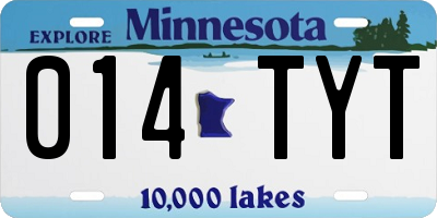MN license plate 014TYT