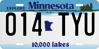 MN license plate 014TYU