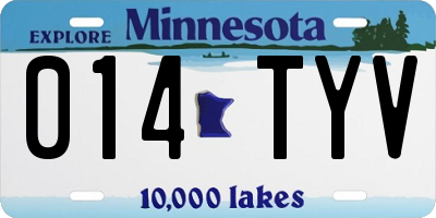 MN license plate 014TYV